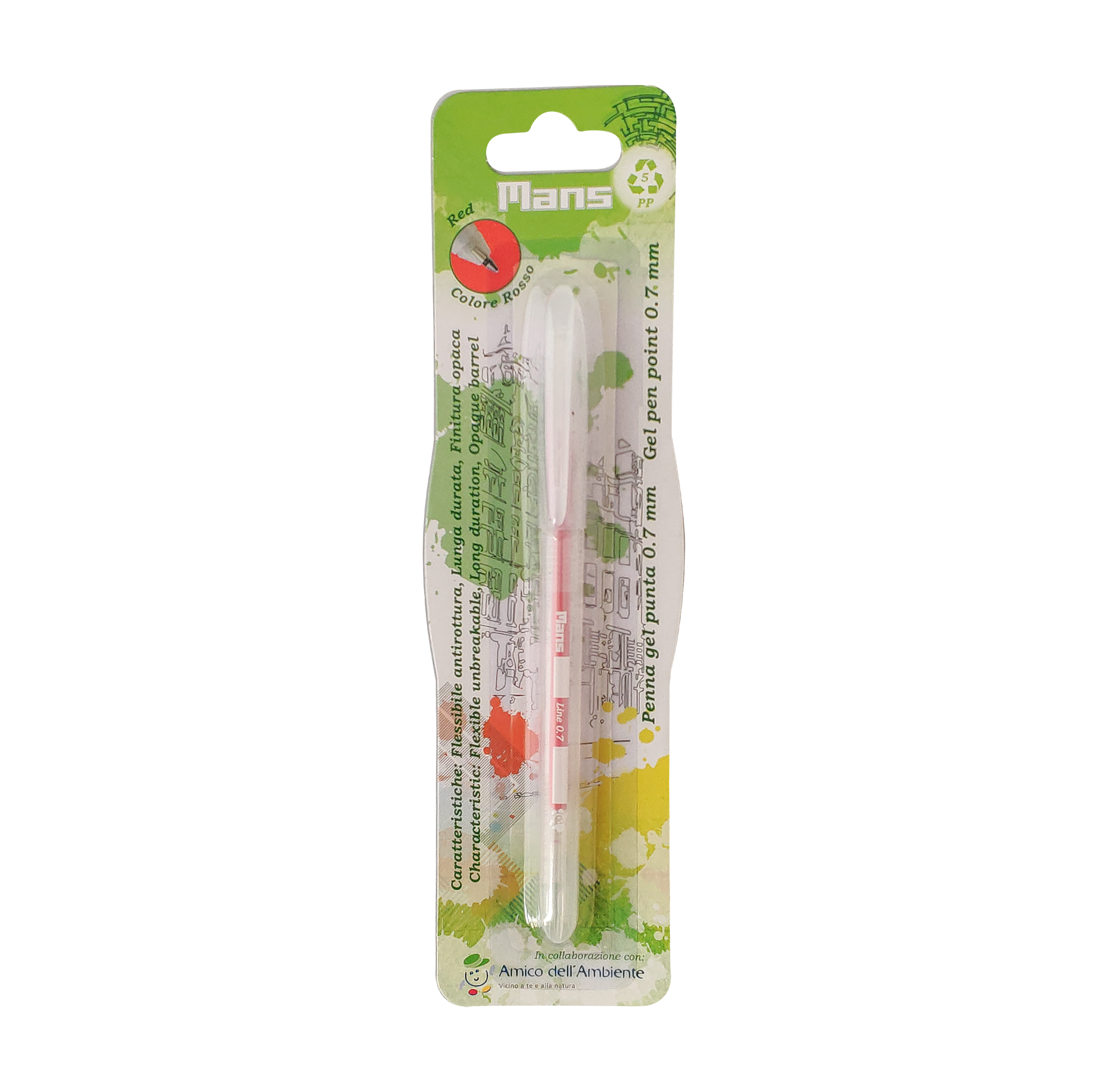 PENNA GEL 0,7 – ROSSA – Mansitaliacquisti