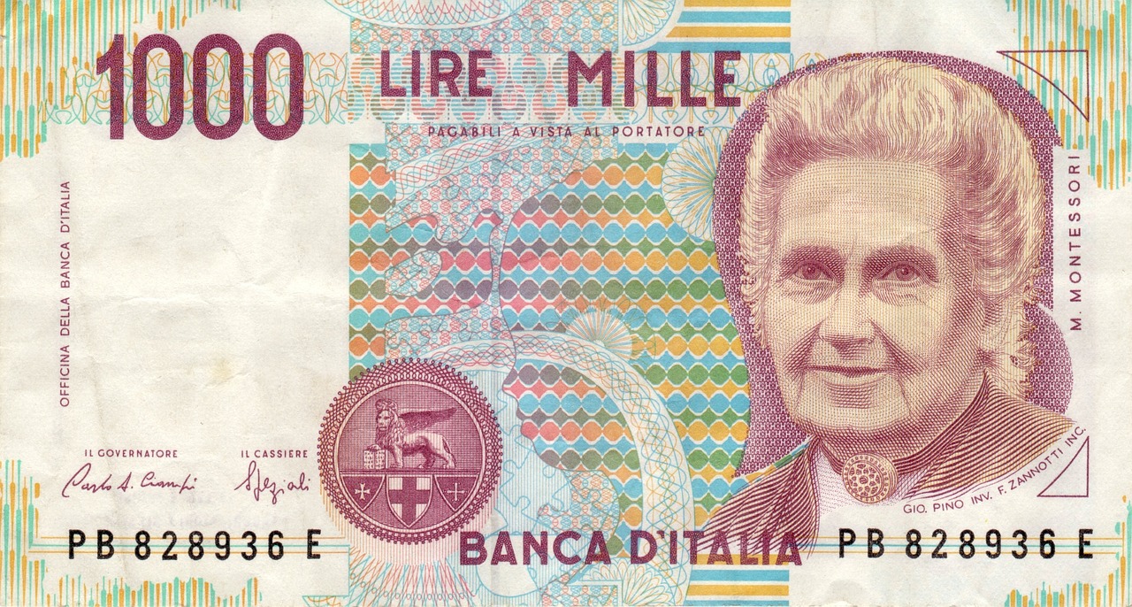 Banconota da 1000 Lire rara, con dettagli evidenti per il riconoscimento del valore collezionistico.