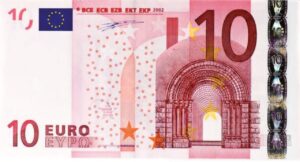 Banconota da 10 euro con scritta rara, potenzialmente vendibile per 100.000€.